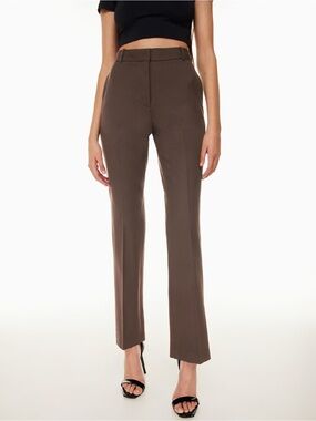 Aritzia Babaton Publish Pant in Rich Mocha Brown High Rise Flared Size 12